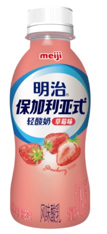 “明治保加利亚式轻酸奶”草莓味新品上市及系列包装设计改良